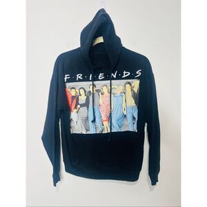 Friends Retro Black Graphic Hoodie Sweatshirt Sz Medium Unisex I'll Be There For